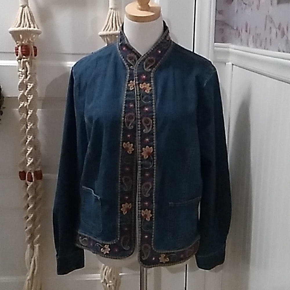Alfred Dunner 12P embroidered Jean denim jacket
